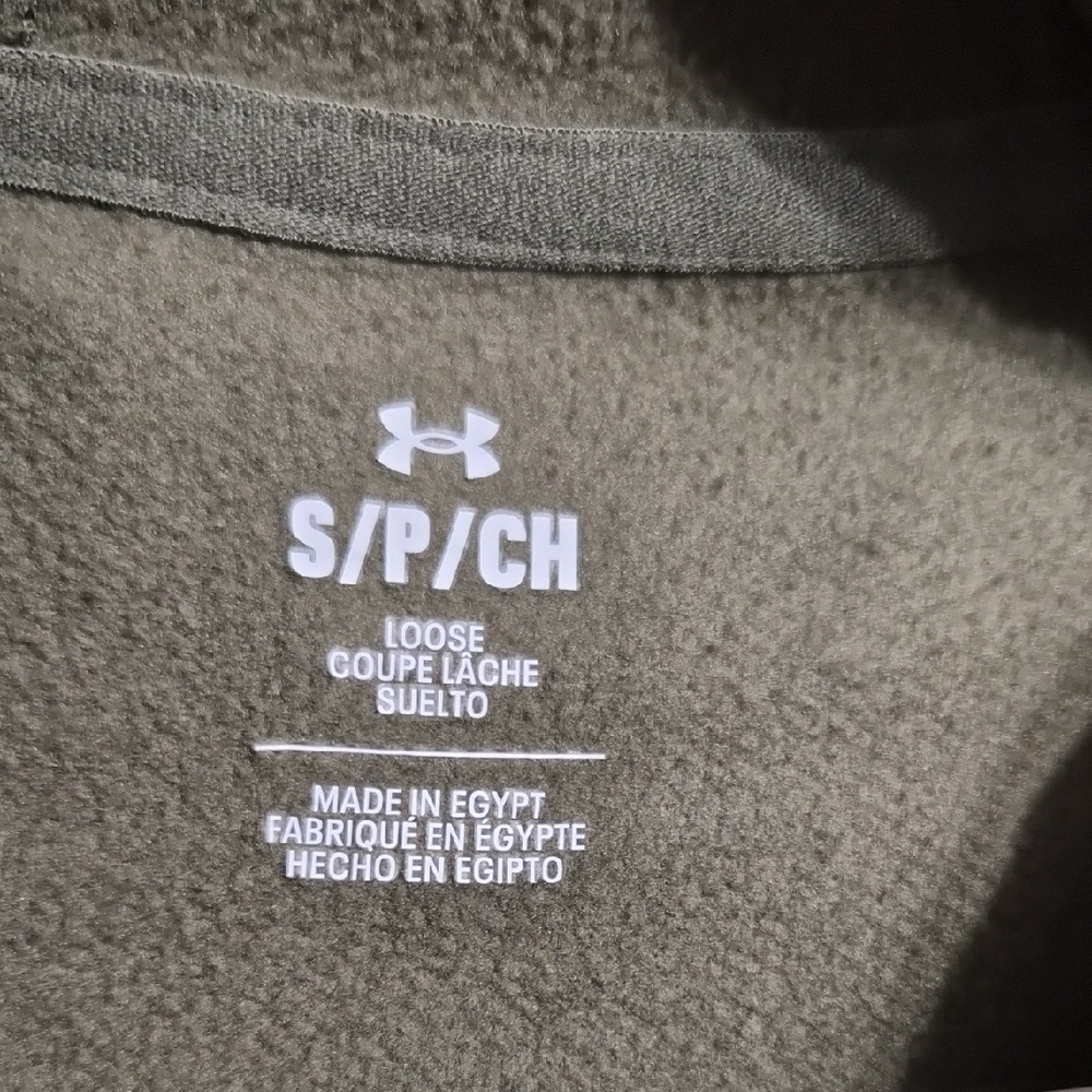 Under Armour Men's Olive Green With Lime Green Logo Hoodie Size Small - Picture 8 of 9